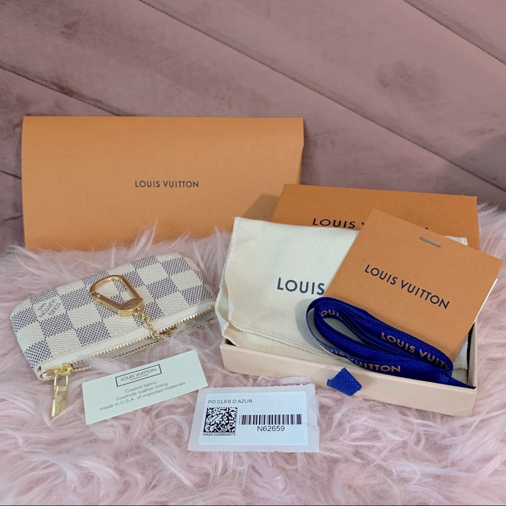 ❌SOLD ✨Brand New Key Pouch in Damier Azur✨
